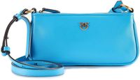 PINKO Half Moon Crossbody tas Leder 23 cm - Dames - azzurro dresda-antique gold