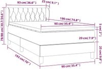 vidaXL Boxspring met matras fluweel donkerblauw 90x190 cm