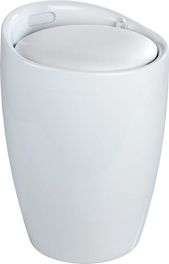 WENKO Bathroom stool Candy White laundry collector