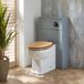 Hudson Reed Warwick WC-Ombouw 50cm Lichtgrijs Klassiek met Reservoir, Zwarte Spoelknop en Richmond Staand Toilet met Eikeneffect Toiletzitting