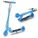 FOXSPORT Trottinette enfant, roller urbain, draisienne, roues LED, réglable en hauteur, pliable, avec frein à main, bleu
