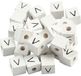 Creativ Company Letterkralen - Hout - Wit - 8x8 mm - 25 Stuks