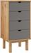 vidaXL Ladekast OTTA - 45x39x90 cm - Massief Grenenhout - Bruin en Grijs