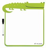 Droogdoekje INTERDRUK S.A. Droogdoekje Whiteboard met Zwarte Marker - A4 - voor Kinderen - 28 x 30 cm - Grappige Vorm - Crocodile