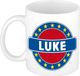 Bellatio Decorations - Luke voornaam - koffiemok - beker - wit/blauw - 300 ml