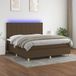 Maison Exclusive - Lit boxspring avec matelas et éclairage LED, brun foncé, 160x200 cm, textile