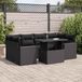 Maison Exclusive - Ensemble de meubles de jardin 7 pièces avec canapé et coussins, noir, en polyrotin
