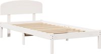 vidaXL Bedframe met hoofdeinde Wit 100 x 200 cm Massief grenenhout