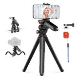 NEEWER Mini flexibel statief voor iPhone en camera met afstandsbediening/handvat/telefoonhouder/actiecamera-adapter, draagbaar zakbureaustatief voor reizen, vloggen, compatibel met iPhone GoPro