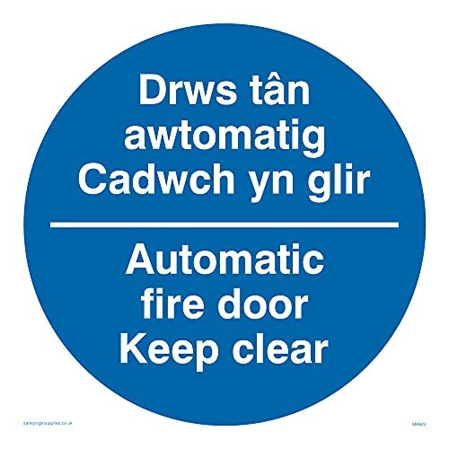 Viking Signs Pack van vijf - Drws Tan Automatig Cadwch Yn Sign - 150x150mm - S15