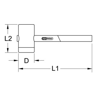 KS Tools KS Tools geïsoleerde kunststof hamer, kop Ø 55mm Aantal:1