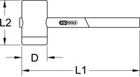 KS Tools geïsoleerde kunststof hamer, kop Ø 55mm