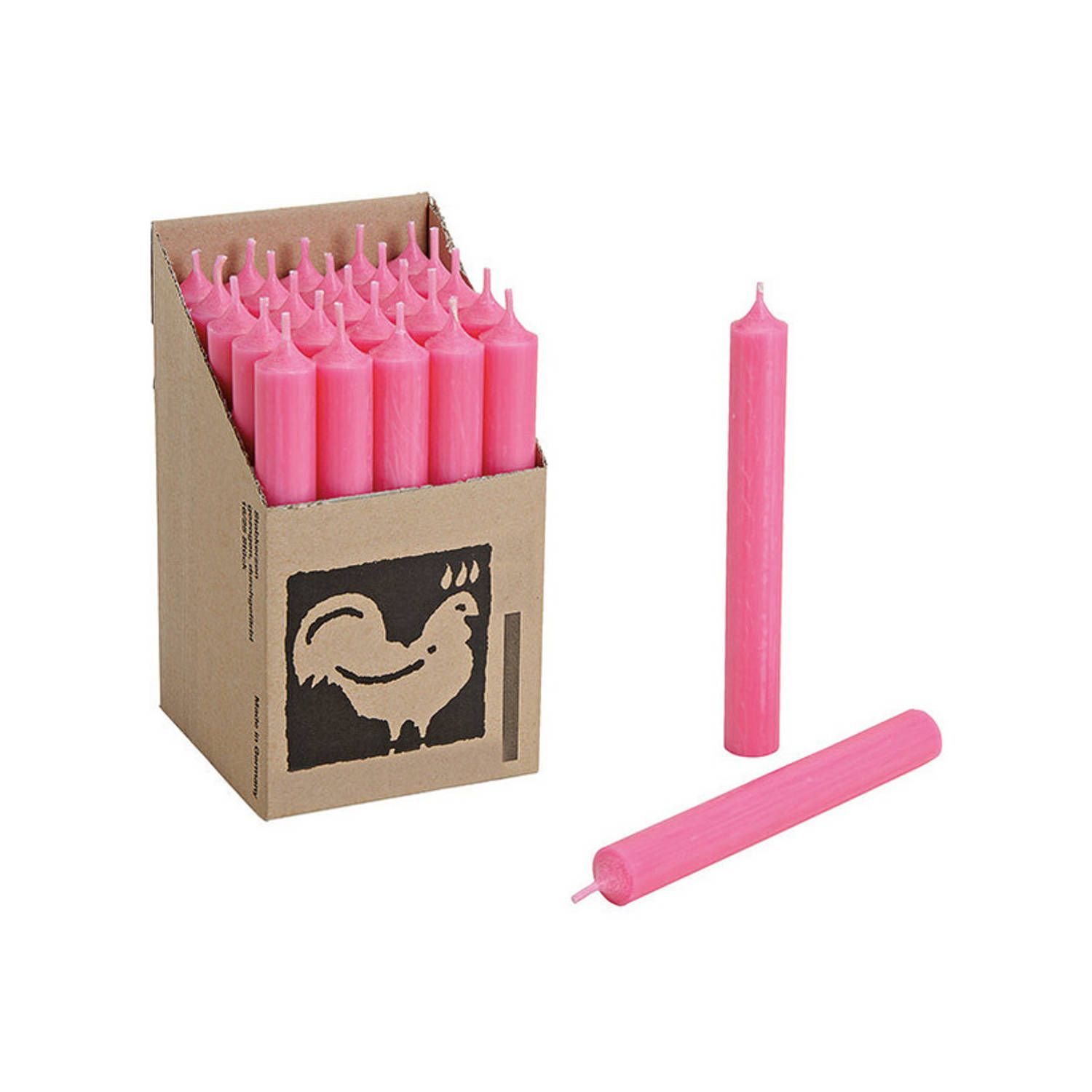 Set van 25x roze kaarsen 18 cm - Geurloos