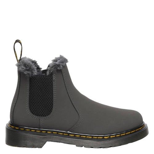 Dr. Martens 2976 Leonore gevoerde suède enkelboots Gunmetal Soho Buck schoolkind