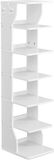 Merkloos VASAGLE Shoe Rack Narrow 6 Tier Standing Rack Space Saving for Entrance Corner Shoe Rack White LBS200T14