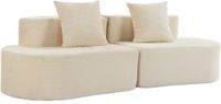 Homcom 3-zitsbank, Beige, Polyester, 245 x 86 x 82 cm