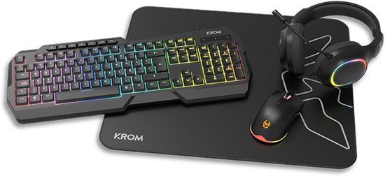 Krom Kenta Gaming Toetsenbord en Muis Combo - Zwart