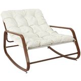 HOME DECO FACTORY Miami Witte Schommelstoel Imitatiehout Natural Crush