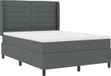 vidaXL Boxspring bed met kussen Donkergrijs 200 x 140 cm Stof