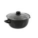 Crealys 545412 Traditionele friteuse Ø 20 cm van geëmailleerd staal met mand en glazen deksel, antiek koken voor gouden en knapperige friet, alle warmtebronnen, inclusief inductie