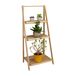 Relaxdays Étagère à plantes en bambou - Étagère à plantes d'intérieur à 3 niveaux - Bois naturel