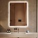 Miroir LED pour salle de bain, 60x80 cm, dimmable, anti-buée, avec 3 couleurs de lumière