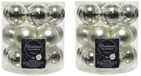 Decoris Kleine kerstballen - 36x st - zilver - D4 cm - glas - kerstversiering