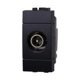 IXTRIMA TV-stopcontact met lus, mannelijk, kleur zwart, compatibel met Bticino Living Light/International, 1 stuk