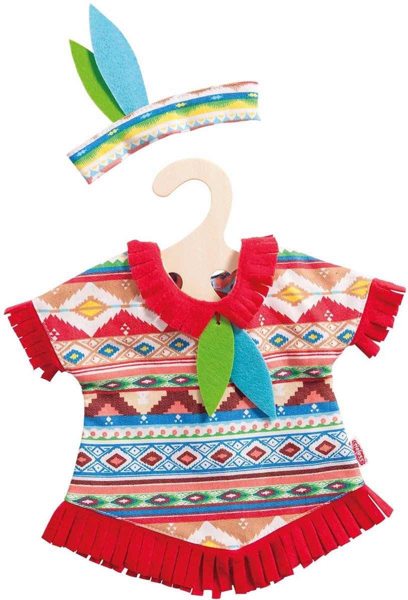 Heless Poppen indianenset blauwe veren