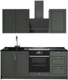 Vicco Eenpersoonskeuken Fame-Line, Groen-Goud Landhuis/Antraciet, 190 cm, WB Antraciet