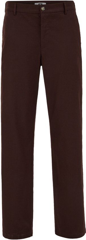 WE Fashion Heren regular fit smart broek van linnenmix