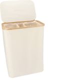 KROMS Wasmand 3 vakken - Beige - 160L - Bamboe