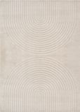 le tapis Elisa – Tapis doux à poils longs pour salon, design géométrique moderne – Beige – 80 x 150 cm
