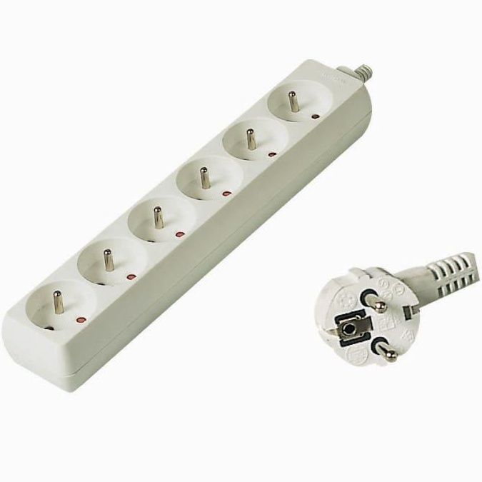 PremiumCord PP6-05 Stekkerdozen - 5 m - wit