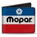 Buckle-Down Mopar Heren Bifold Portemonnee Vegan Leer Wit Blauw Rood Zwart 10 x 8,9 cm