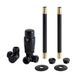 Hudson Reed Robinet radiateur angle, tête thermostatique & kit rallonge tuyauterie - Noir