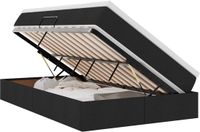 vidaXL Bed met opbergruimte en matras Zwart 120 x 200 cm Polyester