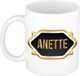 Bellatio Decorations Anette naam cadeau mok / beker met gouden embleem - kado verjaardag/ moeder/ pensioen/ geslaagd/ bedankt