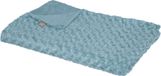Atmosphera Sprei - deken / plaid - aqua blauw - polyester - 120x160 cm - geknoopt motief