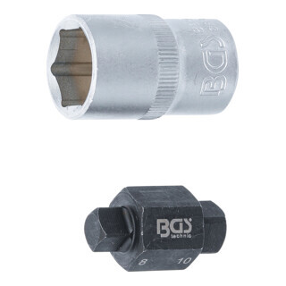 BGS technic BGS Olie aftapplug inzetstuk vierkant 8 mm / 10 mm Aantal:1