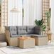 Maison Exclusive - Ensemble de jardin pour le jardin, composé de 5 pièces avec coussins, couleur : beige, matériau : polyrotin