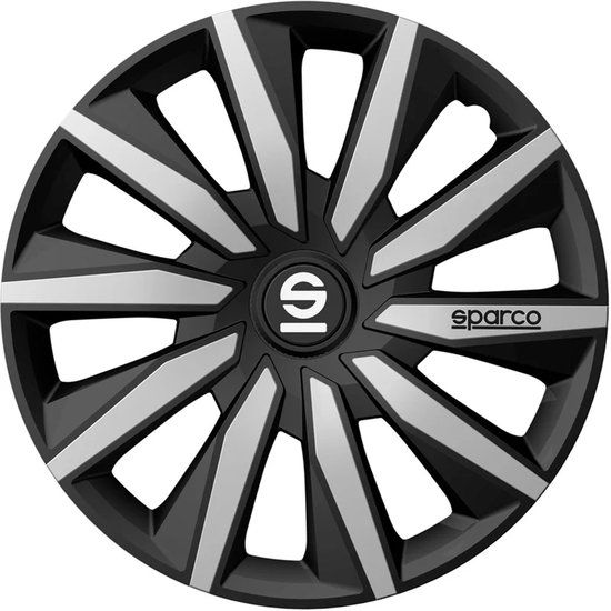 Sparco Wieldoppen Milano 15 inch Zwart Zilver - 4 stuks