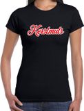 Bellatio Decorations Shoppartners Bv Kerstmuts fout Kerst t-shirt - zwart - dames - Kerstkleding / Kerst outfit L
