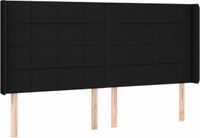 vidaXL Hoofdbord met randen 163x16x118/128 cm stof zwart