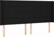 vidaXL Hoofdbord met randen 163x16x118/128 cm stof zwart