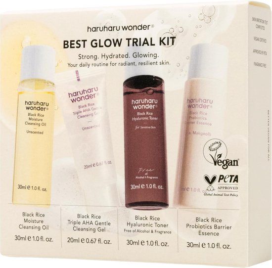 Haruharu Wonder Best Glow Trial Kit - Korean Skincare Giftset - 4 Delige