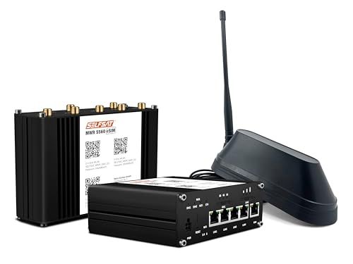 SELFSAT MWR 5560 eSIM 5G Cat 20 WLAN-router tot 3,4 Gbps incl. Shark 5G antenne zwart