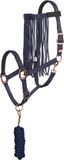 Imperial Riding - Set Van Halster, Touw En Vliegenfrontriem - Navy - Maat Full