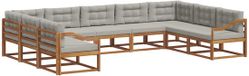 vidaXL Acacia Hout Loungeset 2-zits Hoekbank Naturel et Gris Clair