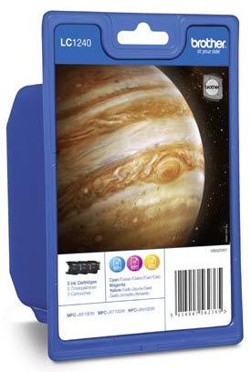 Brother LC1240 - Multipack - 3 stuks - Cyaan, Geel, Magenta